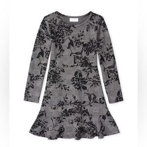 Children’s Place NWT Girls Floral Ruffle Dress - Black. Size XL.